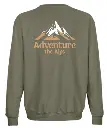 Crewneck army green Adventure the Alps dos.webp