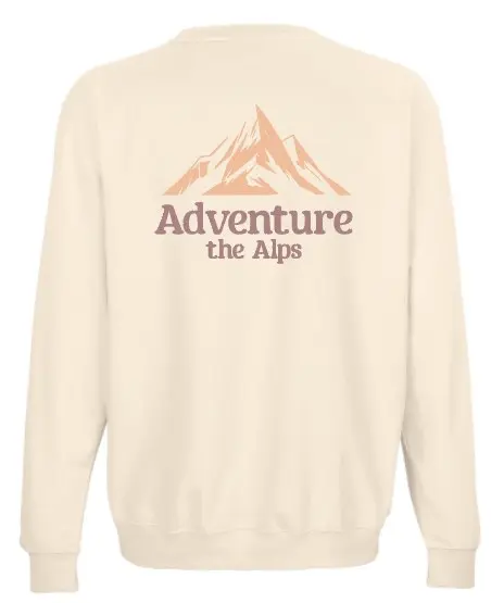 Crewneck creamy pink Adventure the Alps dios.webp