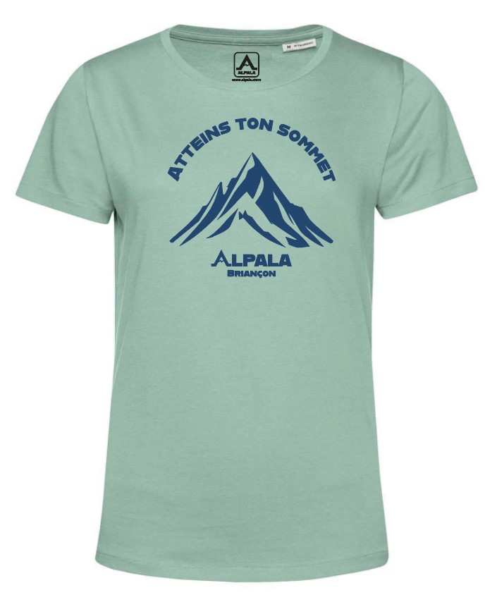 T-Shirt Alpala "Atteins ton Sommet" Green Sage - Femme (XS)