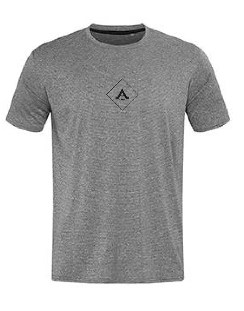 T-Shirt "Alpala Performance" Gris Heather - Homme logo central (XS)