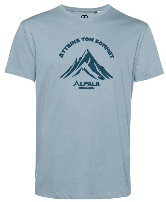 T-Shirt Alpala « Atteins ton Sommet » Bleu Fog - Homme (XS)